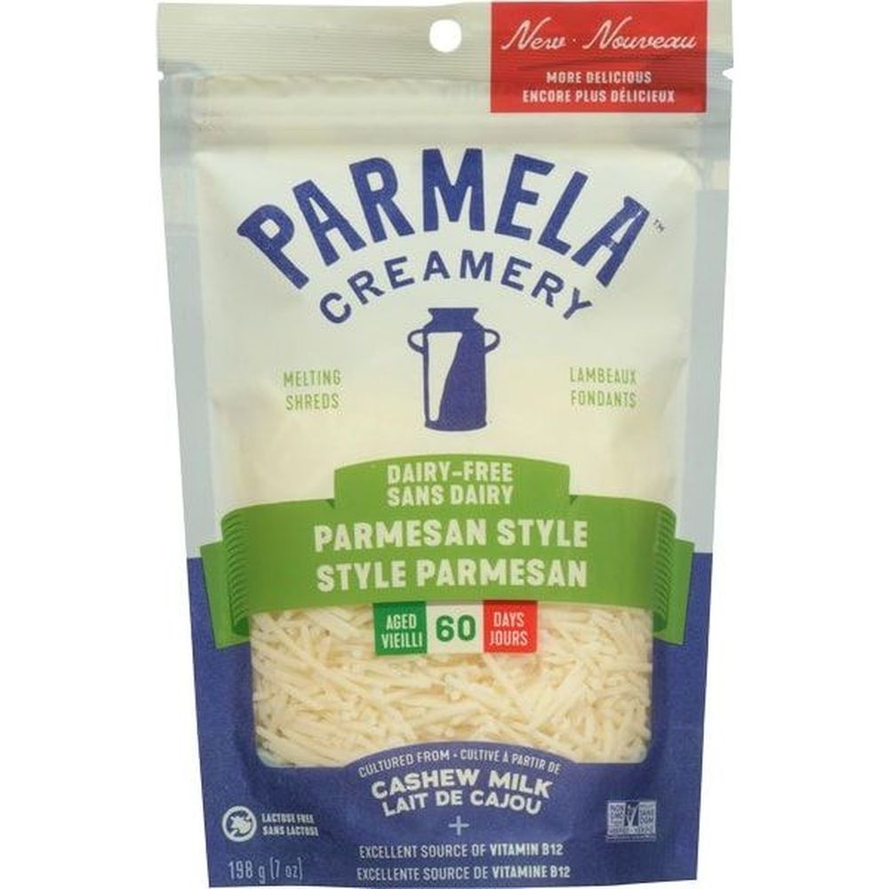 Parmela Creamery Dairy Free Parmesan Style Cheese Shreds, 198 G -- 8 Per Case