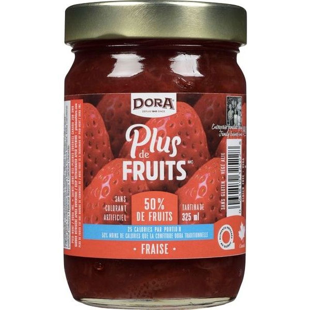 Dora More Fruit Confiture De Fraises 50 % Fruits, 325 Ml -- 12 Par Caisse