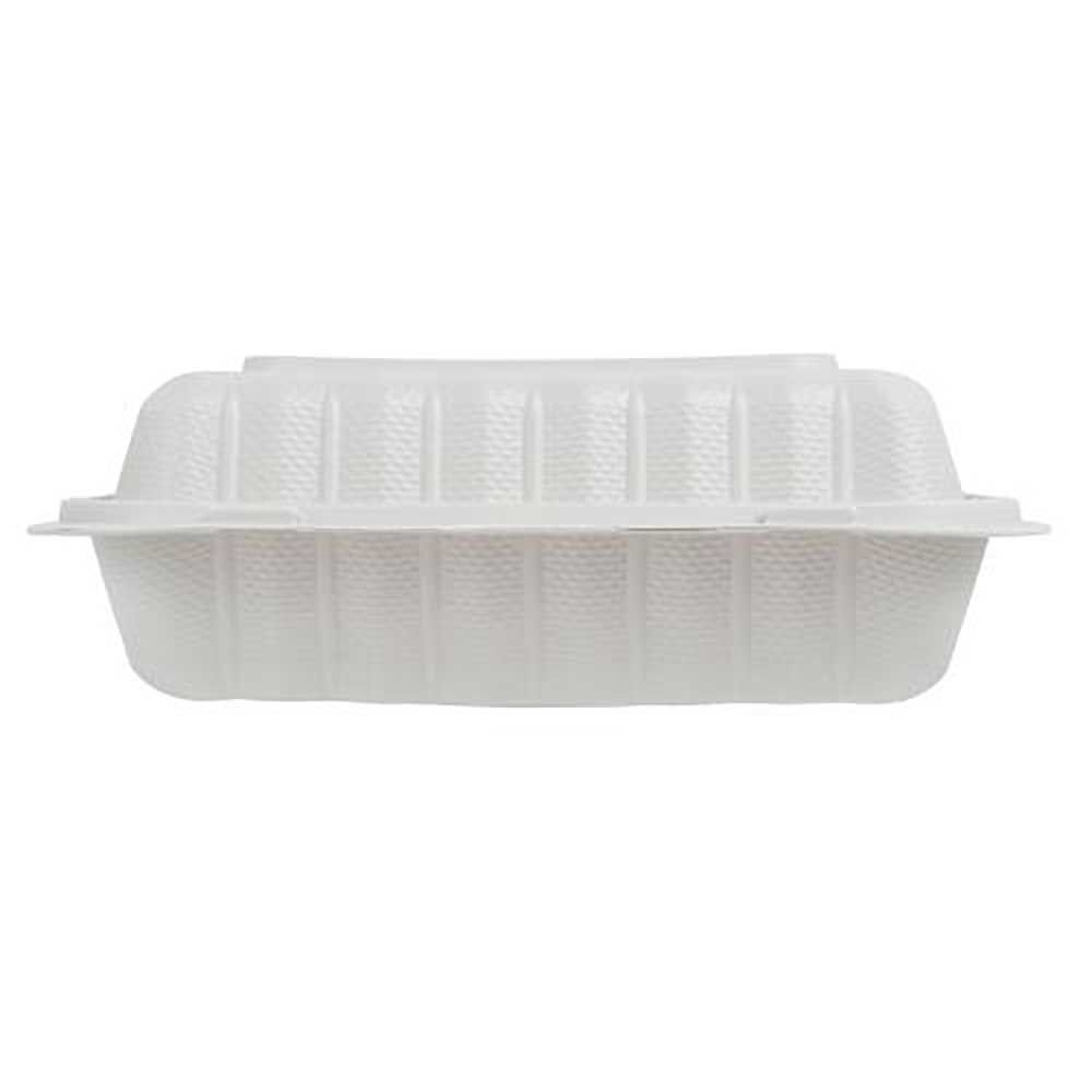 Ecosystems Ivory 3-compartment Hinged Container, 9 X 9 In -- 150 Per Case