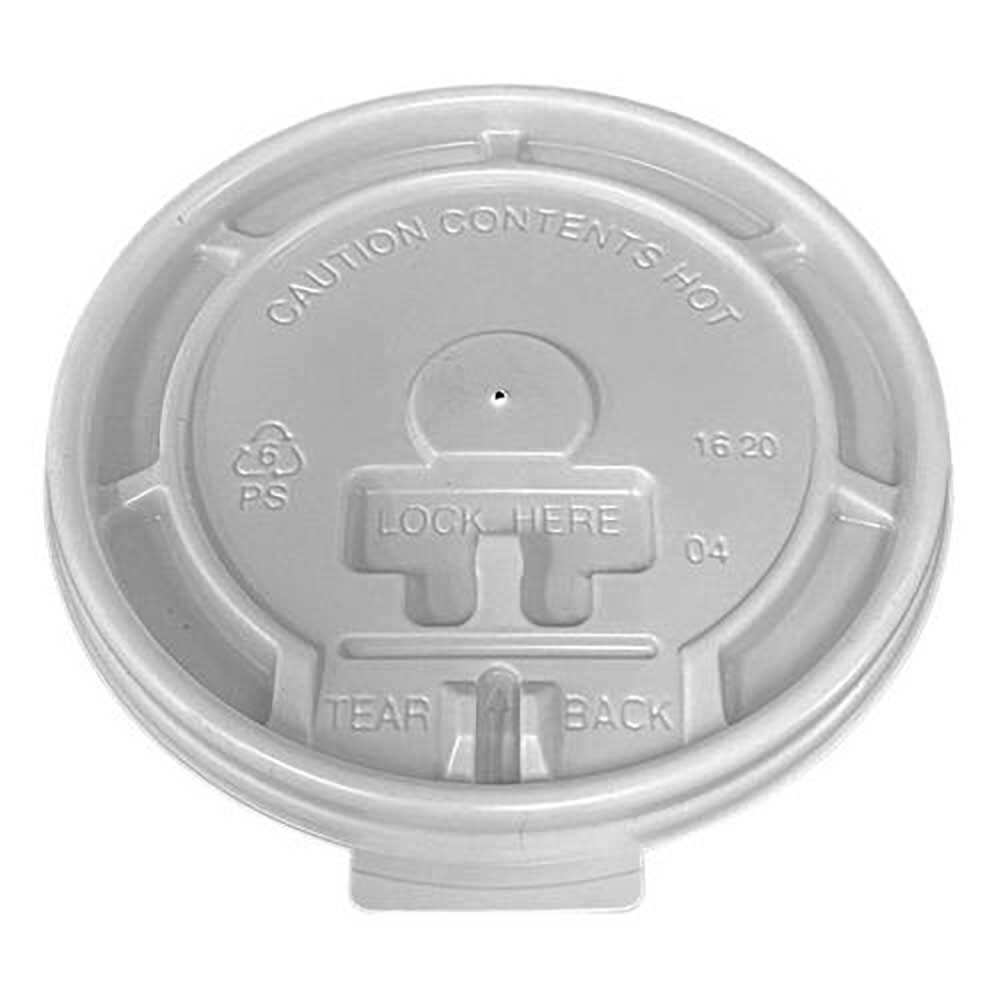 Eco-systems Couvercle Blanc En Ps À Ouverture Arrière Pour Tasse Chaude De 10 À 20 Oz -- 1 000 Par Caisse