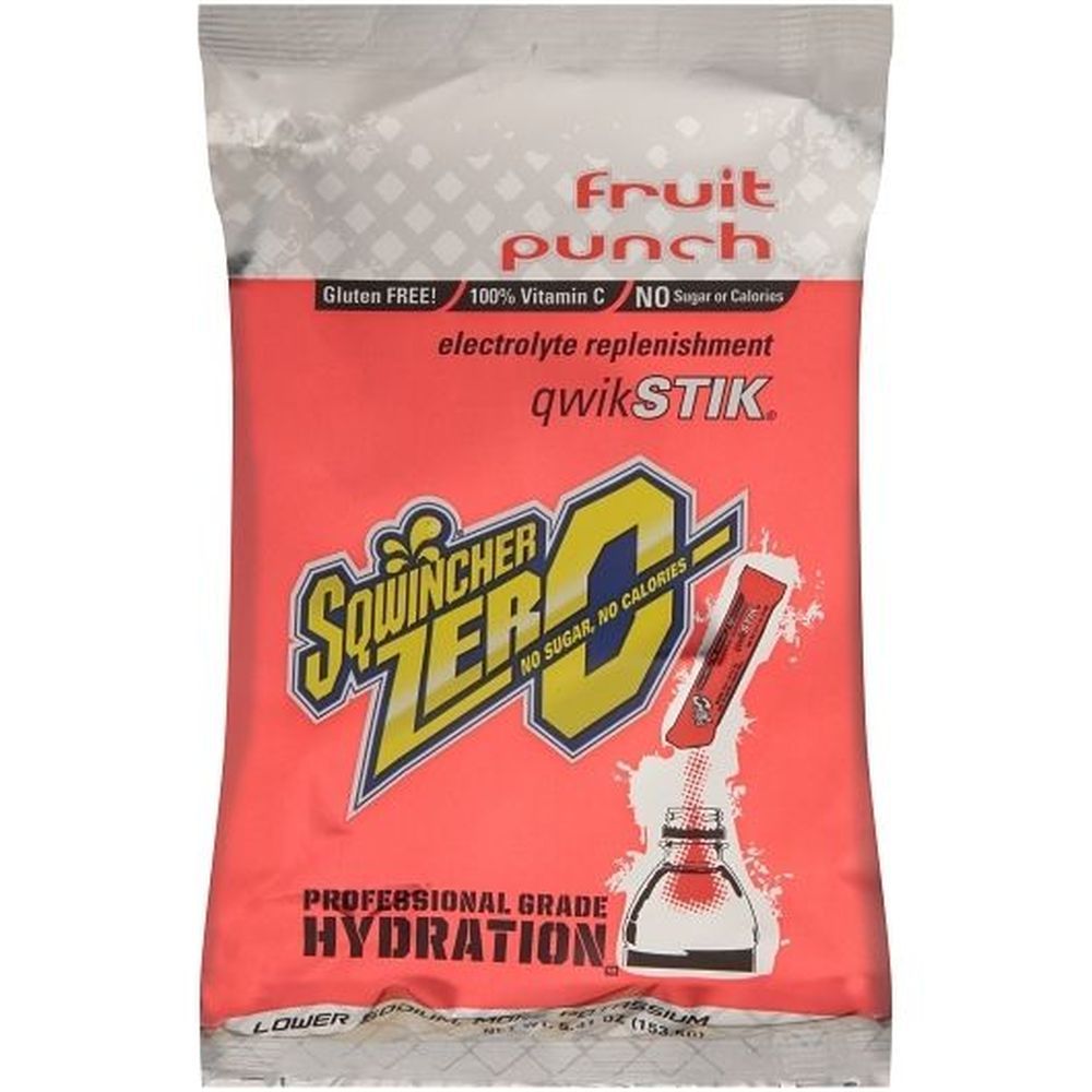 Sqwincher Qwik Stick Fruit Punch Electrolyte Powder Mix, 0.11 Ounce -- 500 Per Case