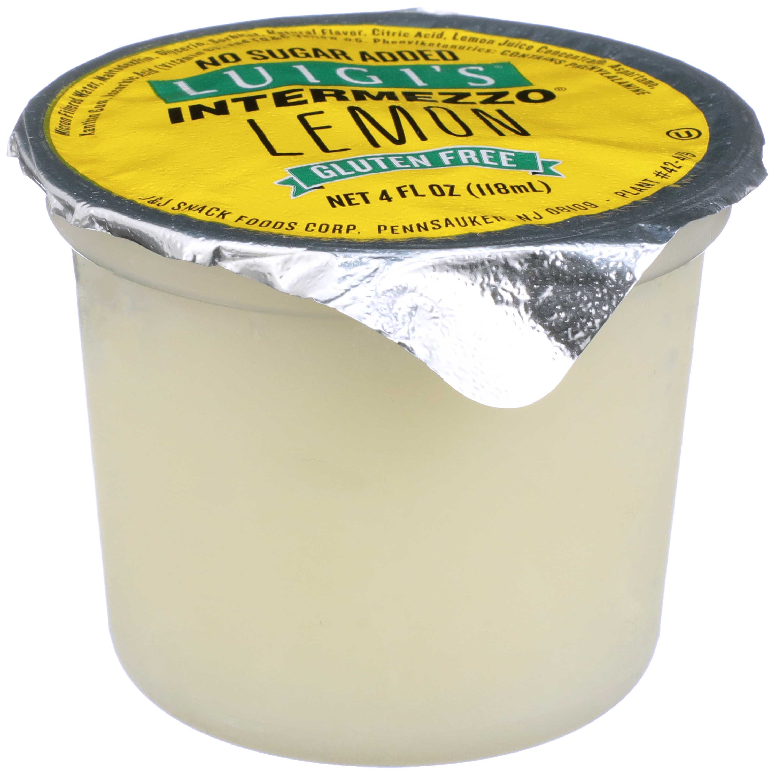 Luigi's No Sugar Added Lemon Intermezzo, 4 Fluid Ounce -- 72 Per Case