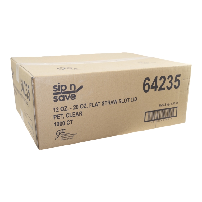 Clear PET 12 to 20 oz Straw Slot Lid