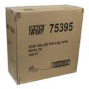 White PS Tear Tab Lid for 8 oz Hot Cup