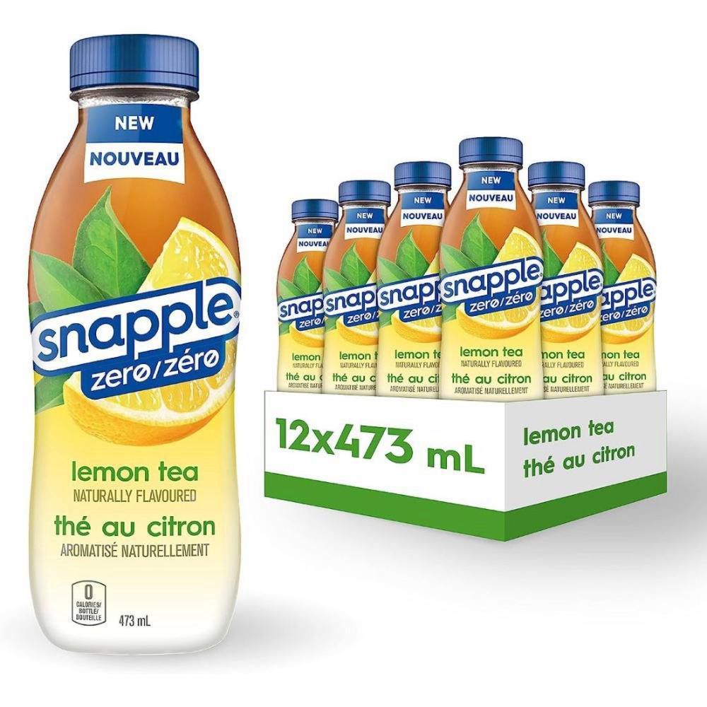 Snapple Thé Glacé Au Citron Sans Sucre, 473 Ml -- 12 Par Boîte