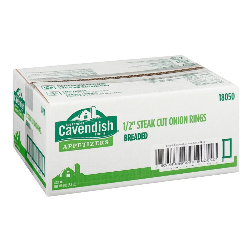 Cavendish Rondelles D'oignon Panées Coupées En Steak De 1/2 Po, 1 Kg -- 4 Par Caisse