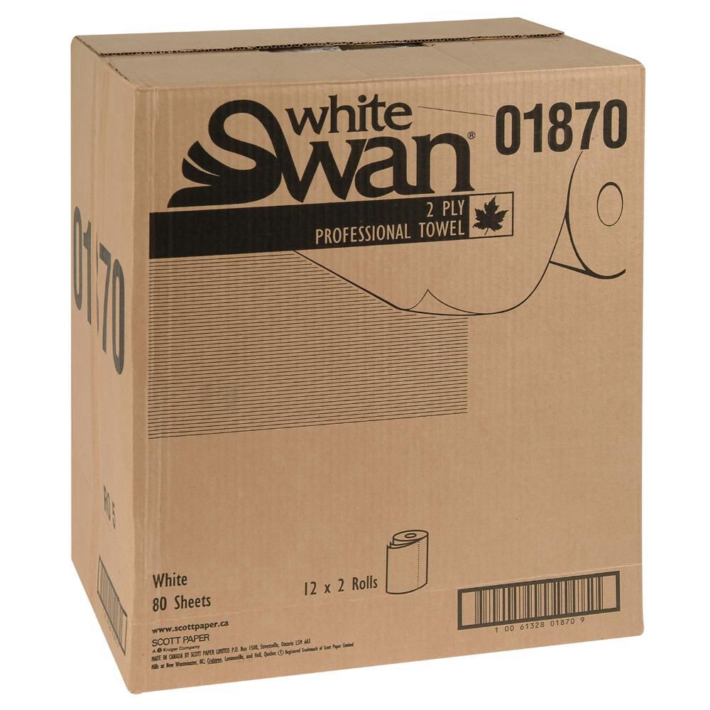 White Swan Industrial 2 Ply Paper Towel, 80 Count -- 24 Per Case