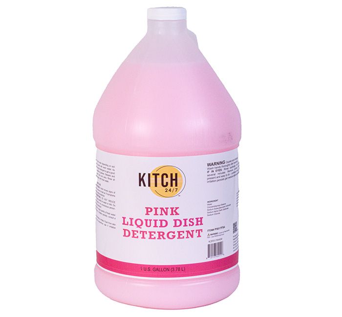 Kitch 24/7 Chemicals Pink Liquid Dish Detergent, 1 Gallon -- 4 Per Case
