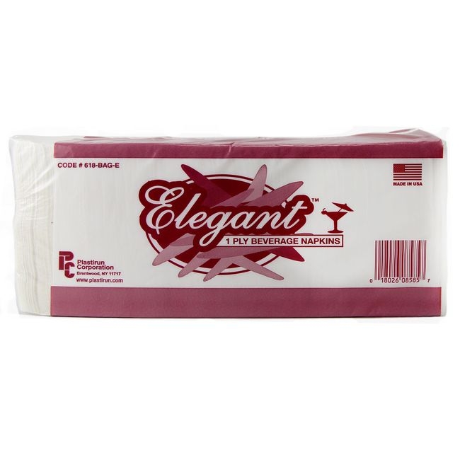 White 1-Ply 4-Fold Beverage Napkin