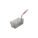 Rectangular Wire Fry Basket with Red Plastic Handle