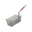 Rectangular Wire Fry Basket with Red Plastic Handle