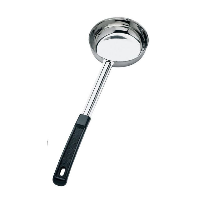 Stainless Steel One-Piece Solid Portioner with Black Handle