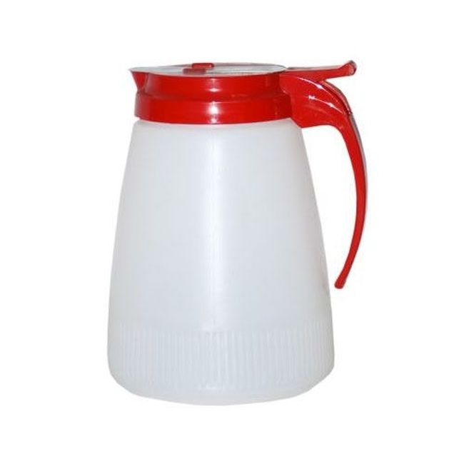 4748-02 Dripcut Plastic Server with Red Plastic Top, 48 oz Capacity