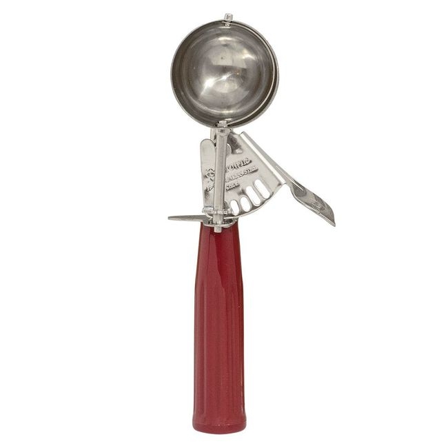 Stainless Steel Size 24 Standard Disher with Red Handle