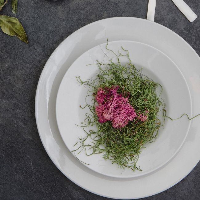 Palm Porcelain White Presentation Plate