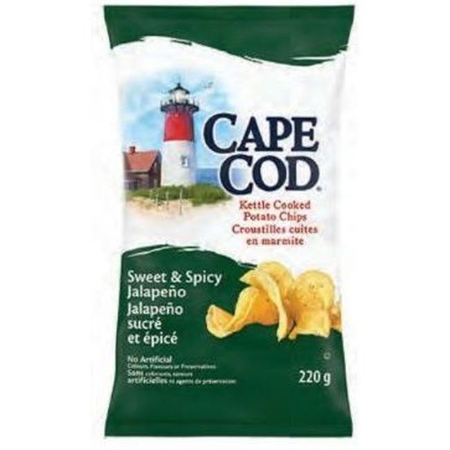 Cape Cod Chips De Pommes De Terre Au Jalapeño Sucrées Et Épicées, 220 G -- 12 Par Boîte