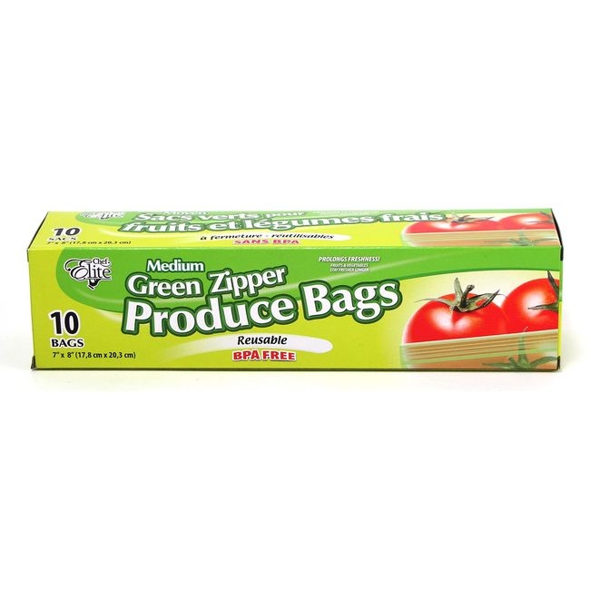 Medium Green Zipper Produce Bag