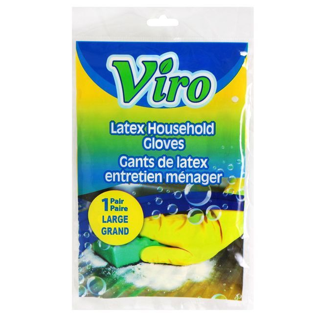 Viro Large Yellow Latex Gloves -- 36 Per Case
