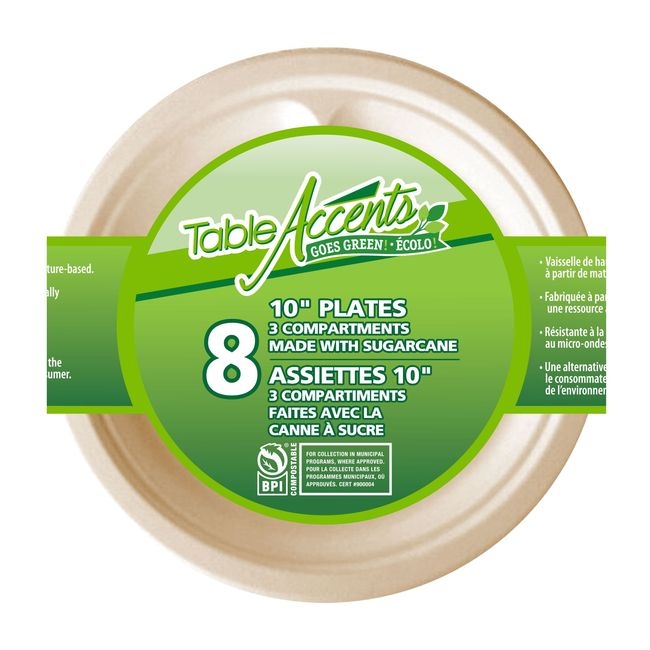 3 Compartment Compostable Plate