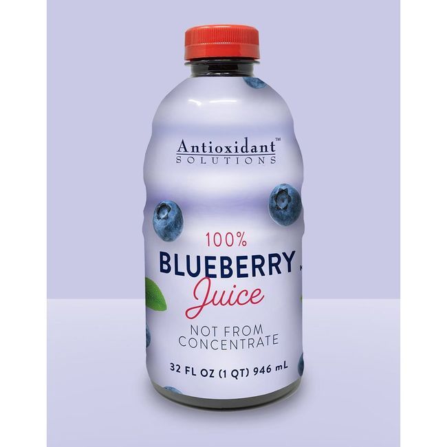 Antioxidant Solutions 100 Percent Blueberry Juice, 946 Ml -- 6 Per Case