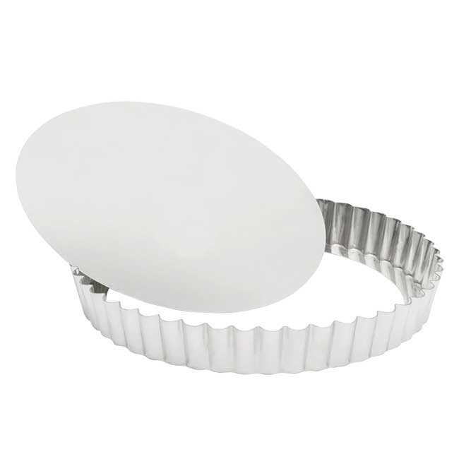 Tinned Fluted Round Loose Bottom Quiche Mold