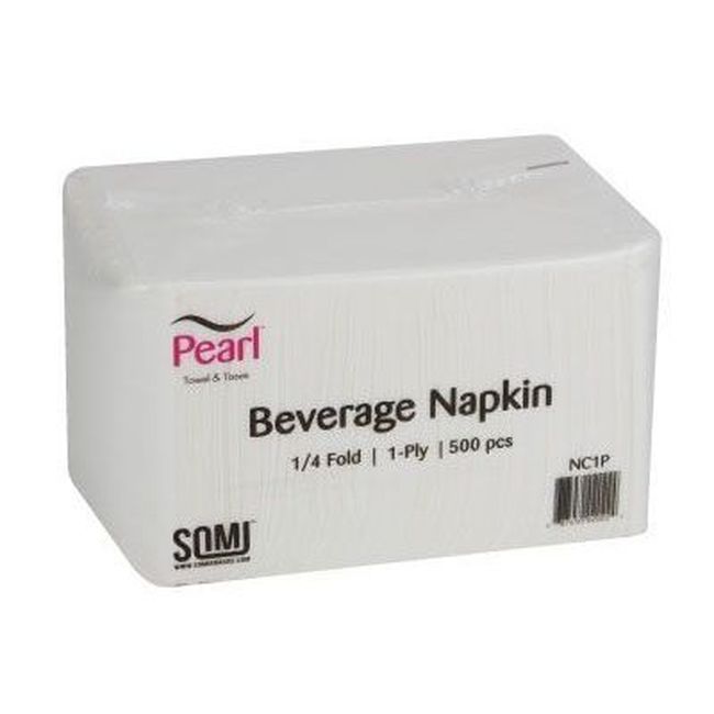 Somi White 1 Ply Beverage Napkin -- 4000 Per Case