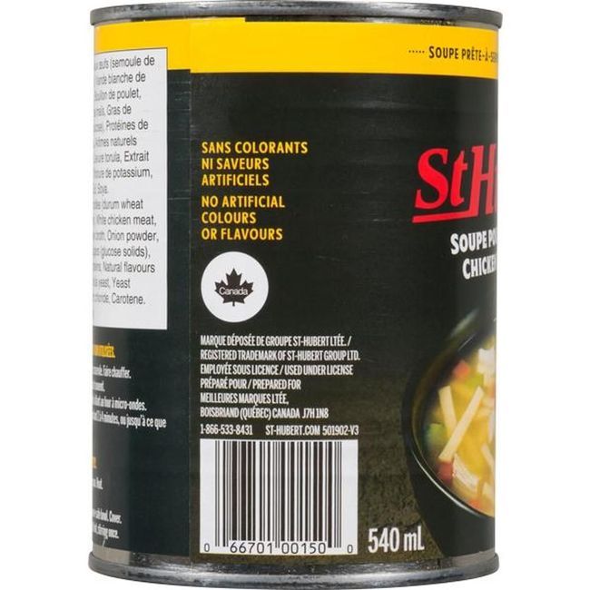 St Hubert Soupe Poulet Et Nouilles, 540 Ml -- 24 Par Boîte