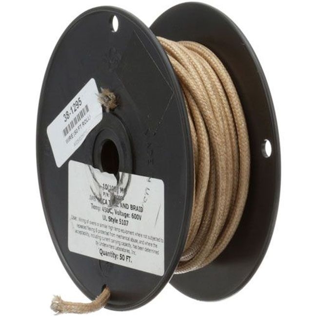 ALL381295 10 Gauge Tan High Temperature Wire, 50 ft Roll