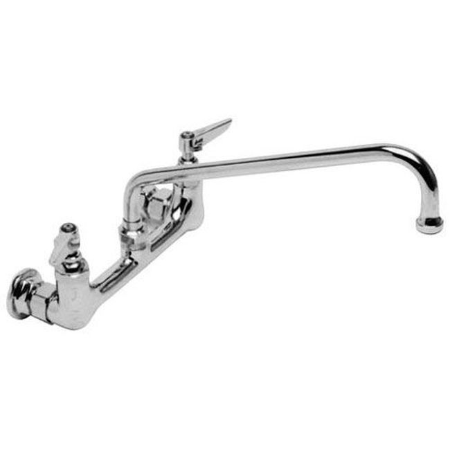 T And S Brass Tsb0231 8 In Center Heavy Duty Wall Mounted Sink Faucet With 12 In Nozzle Length