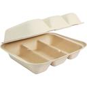 Unbleached Plant Fiber 3 Compartment Taco Take Out Container